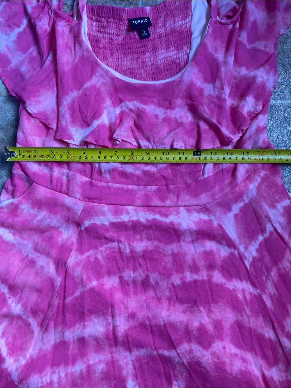 Torrid Women’s Size 1 Y2K Pink Tie Dye Mini Dress Flowing Coastal Beach Dress - Picture 10 of 11